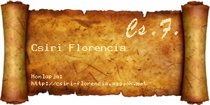 Csiri Florencia névjegykártya